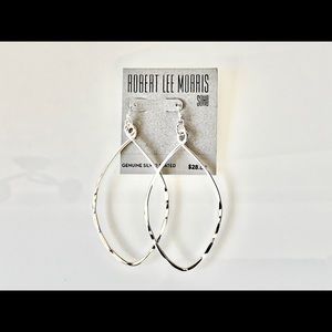 Robert Lee Morris Silver-Tone Large Oval Earrings
